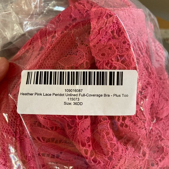 NWT 36DD Felina Paramour Heather Pink Lace Unlined Full Coverage Underwire Bra - Picture 11 of 11